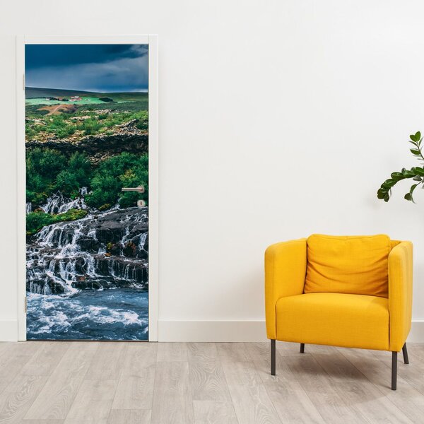 Fototapeta na dveře - Vodopády v přírodě (95x205cm)
