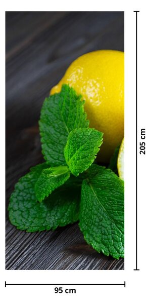 Fototapeta na dveře - Citrón a máta na stole (95x205cm)