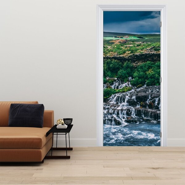 Fototapeta na dveře - Vodopády v přírodě (95x205cm)