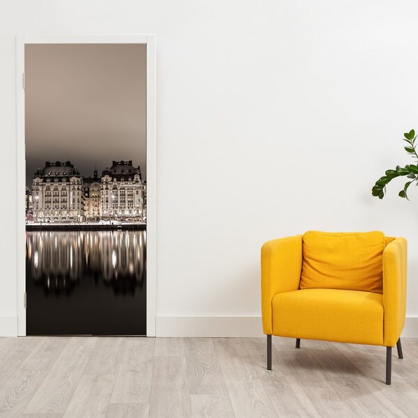 Fototapeta na dveře - Město v šeru (95x205cm)