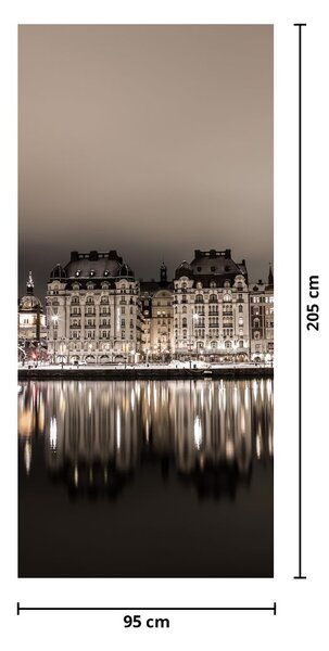 Fototapeta na dveře - Město v šeru (95x205cm)