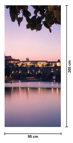 Fototapeta na dveře - Pražský hrad a Vltava (95x205cm)