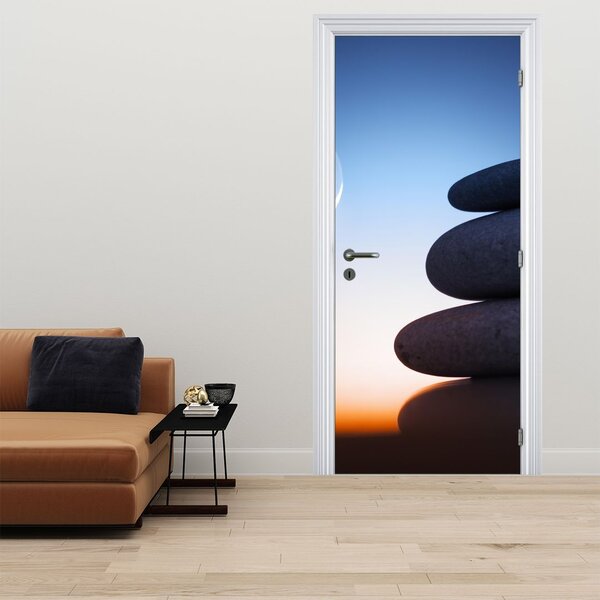 Fototapeta na dveře - Poskládané kameny na sobě (95x205cm)