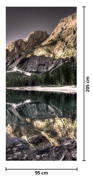 Fototapeta na dveře - Jezero v horách (95x205cm)