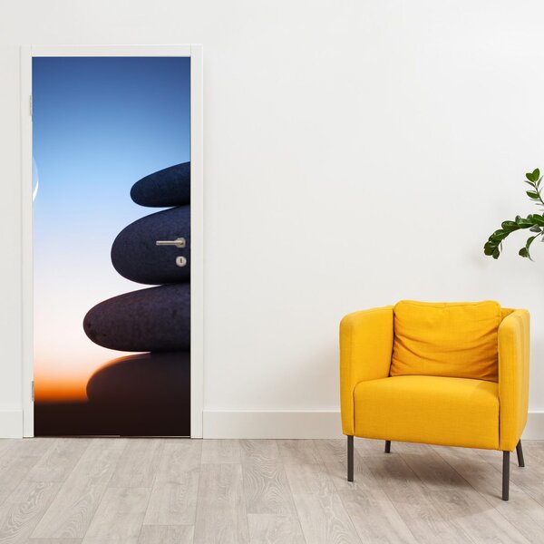 Fototapeta na dveře - Poskládané kameny na sobě (95x205cm)