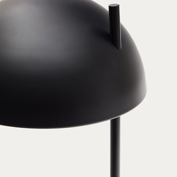 Černá kovová stolní lampa Kave Home Catlar