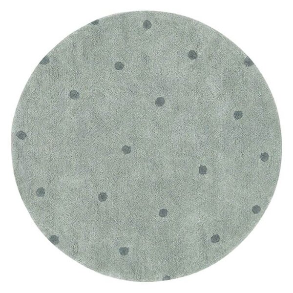 Pratelný koberec Dots Ø 140 cm zelený
