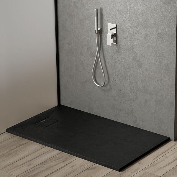 Oltens Bergytan obdélníková sprchová vanička 100x90 cm černá 15101300