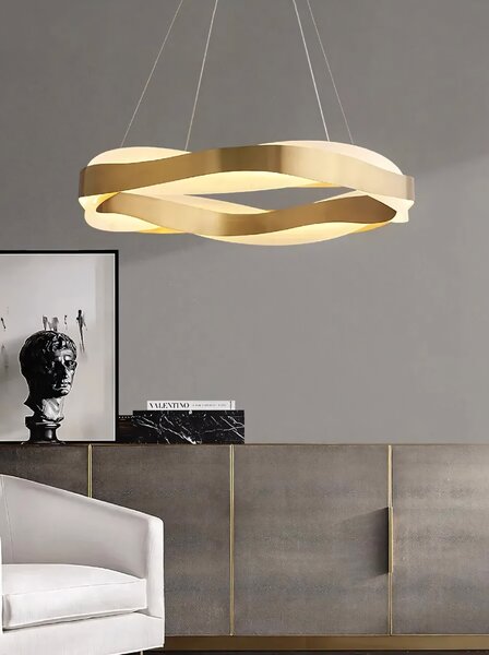 Toolight Závěsné stropní LED osvětlení APP1802-CP zlatá kartáčovaná