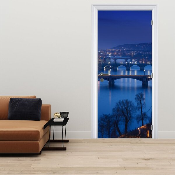 Fototapeta na dveře - Pražské mosty (95x205cm)