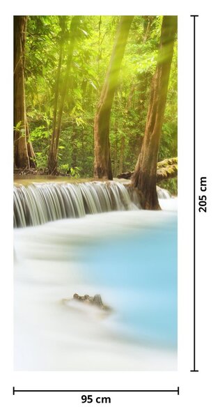 Fototapeta na dveře - Huai Mae Kamin, vodopády v lese (95x205cm)