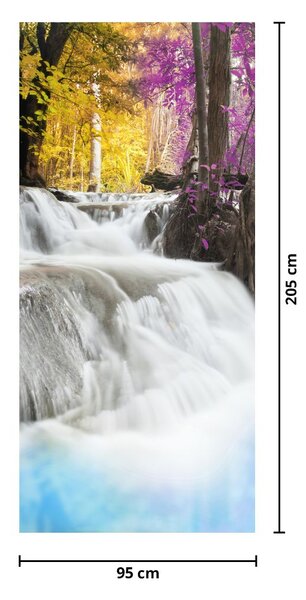 Fototapeta na dveře - Erawan, vodopád v lese (95x205cm)