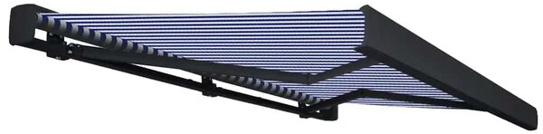 Kazetová markýza s motorem 400x300 cm modrá a bílá