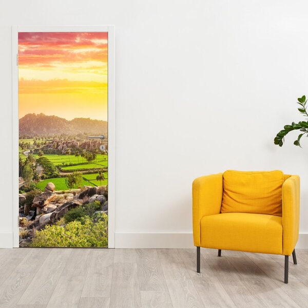 Fototapeta na dveře - Hampi, údolí v Indii (95x205cm)