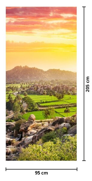 Fototapeta na dveře - Hampi, údolí v Indii (95x205cm)
