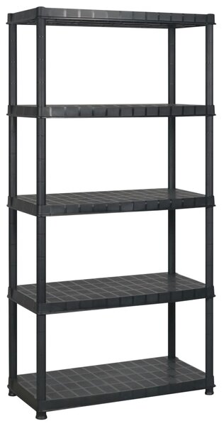 Úložný regál 5patrový černý 274,5 x 45,7 x 185 cm plast