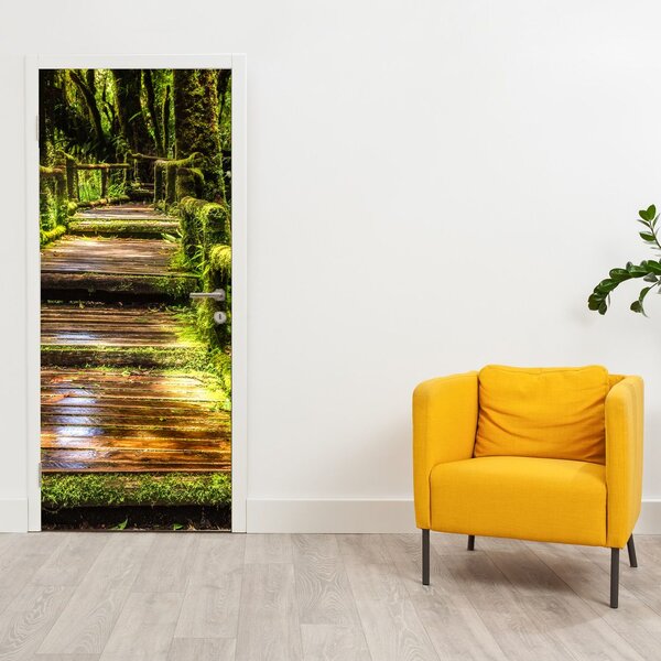 Fototapeta na dveře - Schody v deštném pralese (95x205cm)