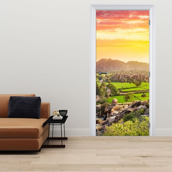 Fototapeta na dveře - Hampi, údolí v Indii (95x205cm)