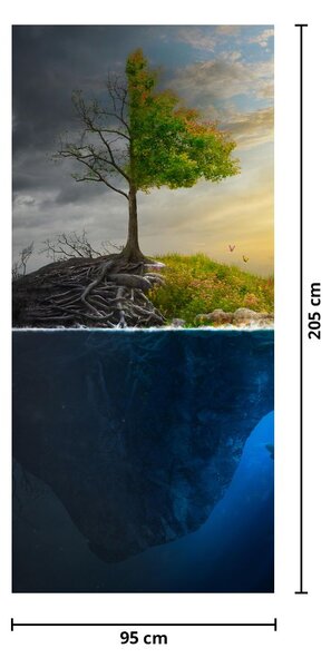 Fototapeta na dveře - Znázornění dvou stran (95x205cm)