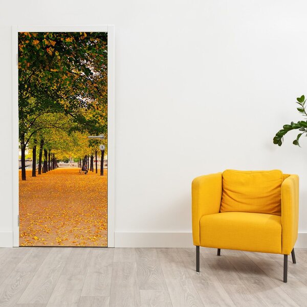 Fototapeta na dveře - Aleje podzimních stromů (95x205cm)