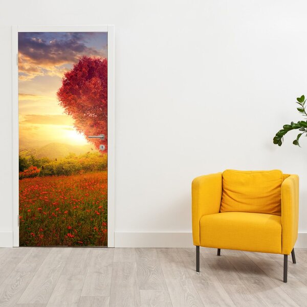 Fototapeta na dveře - Strom ve tvaru srdce (95x205cm)
