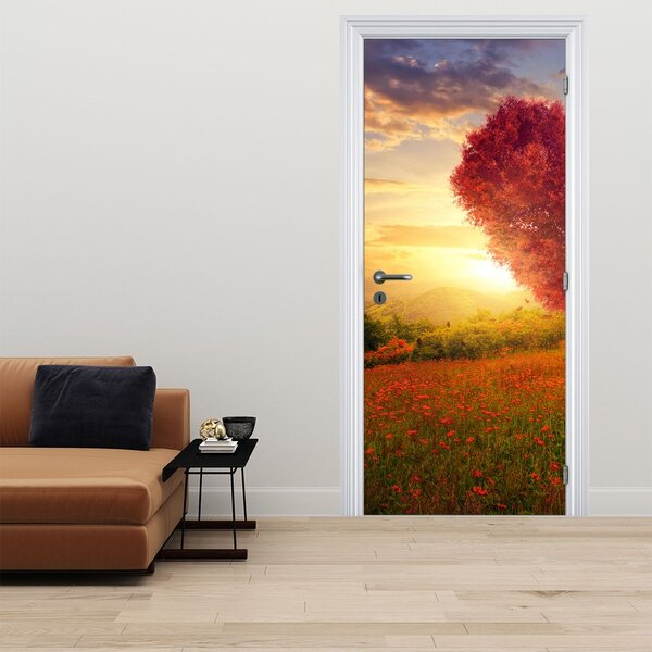 Fototapeta na dveře - Strom ve tvaru srdce (95x205cm)