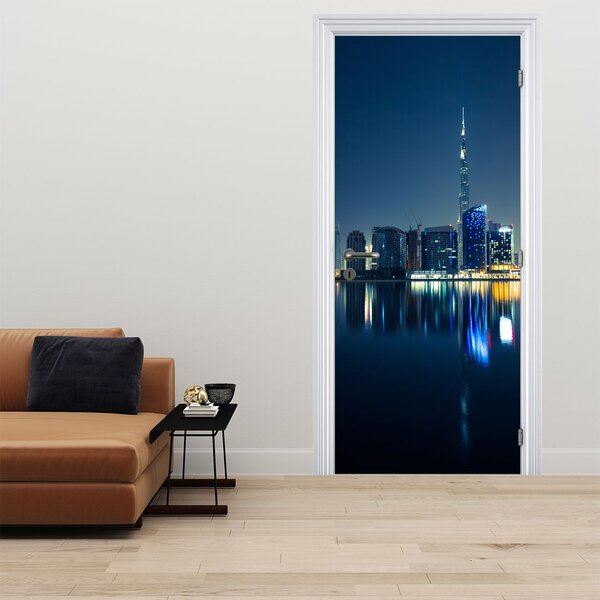 Fototapeta na dveře - Noční město (95x205cm)
