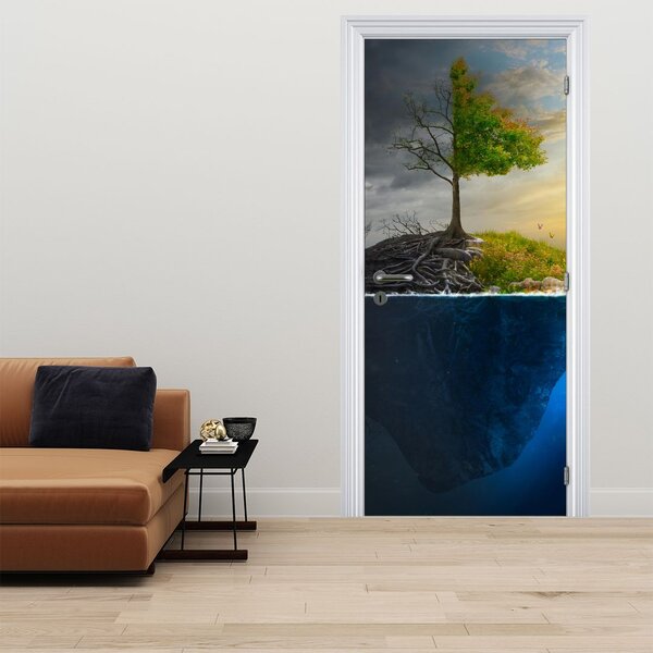 Fototapeta na dveře - Znázornění dvou stran (95x205cm)