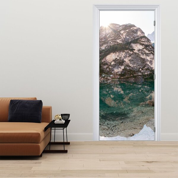 Fototapeta na dveře - Horské jezero (95x205cm)