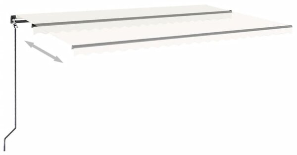 Ručně zatahovací markýza 500 x 300 cm krémová