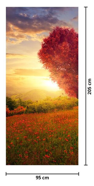 Fototapeta na dveře - Strom ve tvaru srdce (95x205cm)