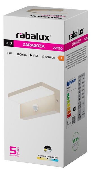Rabalux ZARAGOZA LED venkovní nástěnné svítidlo 77220, senzor pohybu