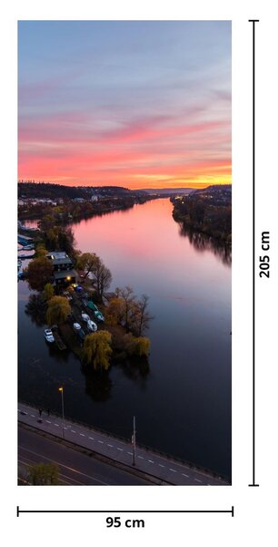Fototapeta na dveře - Noční Praha (95x205cm)