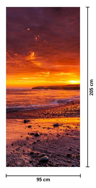 Fototapeta na dveře - Západ slunce u moře (95x205cm)