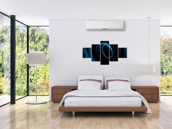 Obraz modré čáry (125x70 cm)