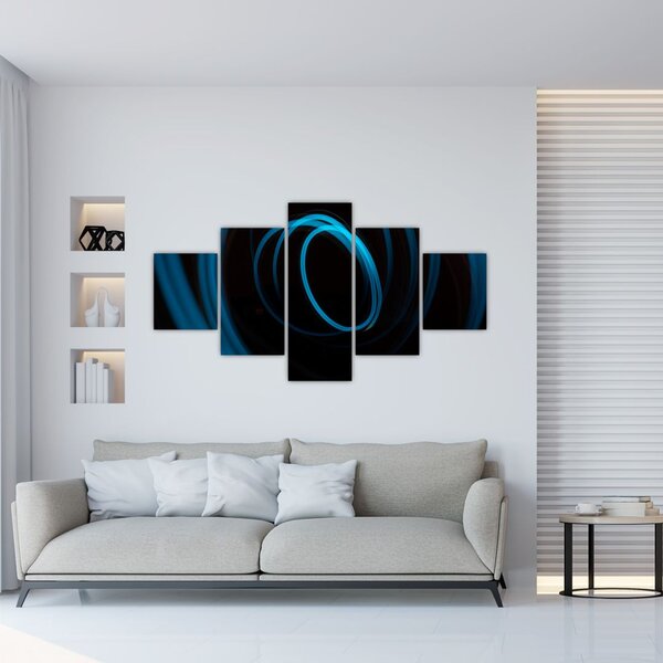 Obraz modré čáry (125x70 cm)