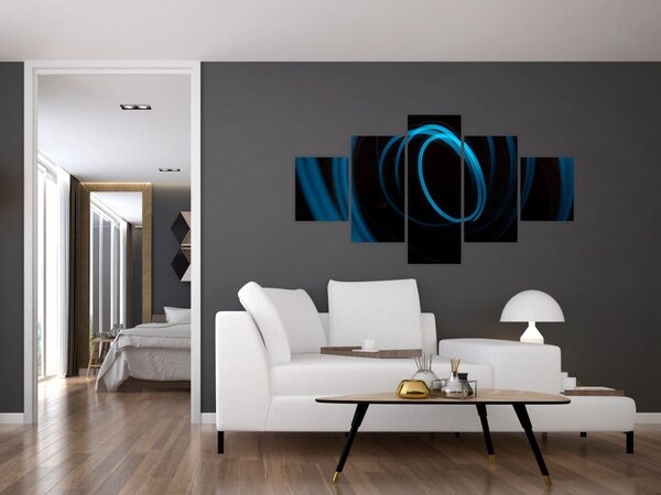 Obraz modré čáry (125x70 cm)