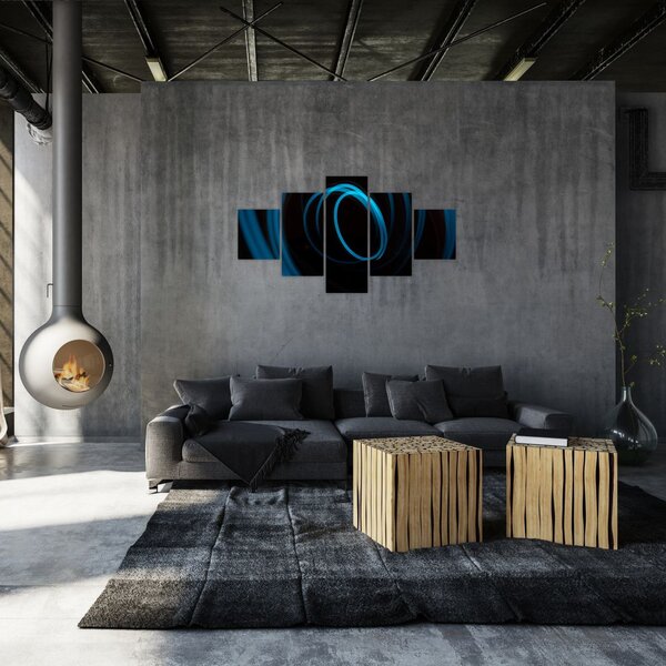 Obraz modré čáry (125x70 cm)