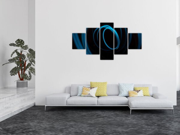 Obraz modré čáry (125x70 cm)