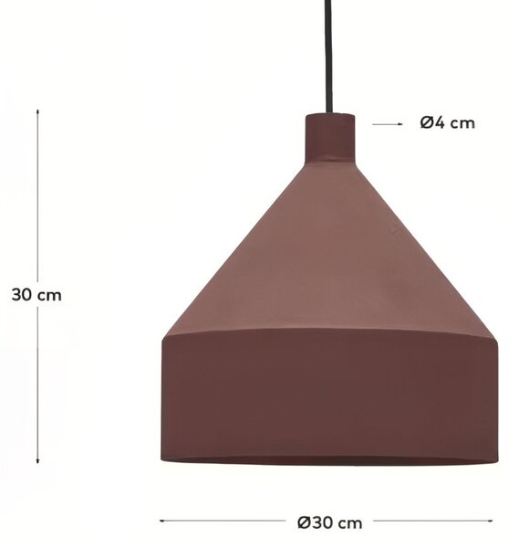 Terakotově červené kovové závěsné světlo Kave Home Peralta 30 cm