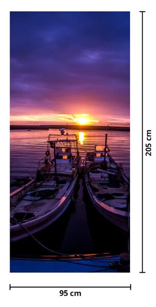 Fototapeta na dveře - Rybářské lodě v přístavu (95x205cm)