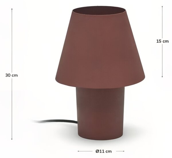 Terakotově červená kovová stolní lampa Kave Home Canapost