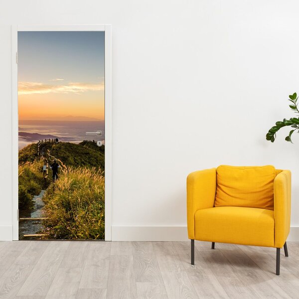 Fototapeta na dveře - Hory při západu sluce (95x205cm)