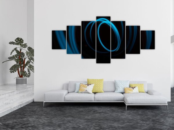 Obraz modré čáry (210x100 cm)
