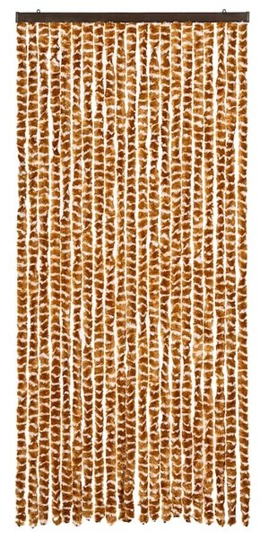 Závěs proti hmyzu okrový a bílý 90 x 200 cm žinylka