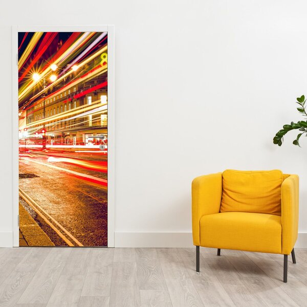 Fototapeta na dveře - Červená londýnská telefonní budka (95x205cm)