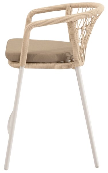Somcasa Béžová kovová barová židle Edwin s bílou podnoží 65 cm