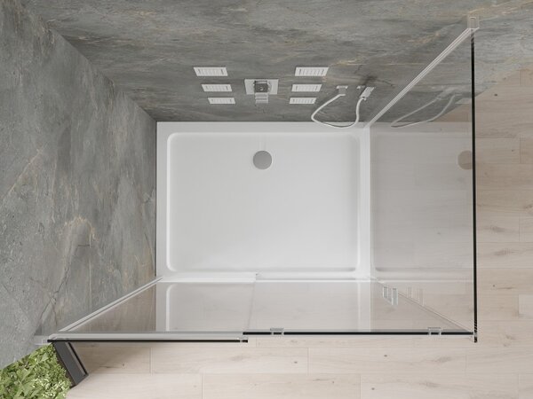 Mexen Omega posuvná sprchová kabina 120 x 70 cm, transparentní, chrom + Flat sprchová vanička - 825-120-070-01-00-4010