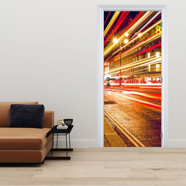 Fototapeta na dveře - Červená londýnská telefonní budka (95x205cm)