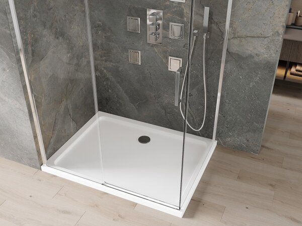 Mexen Omega posuvná sprchová kabina 120 x 70 cm, transparentní, chrom + Flat sprchová vanička - 825-120-070-01-00-4010